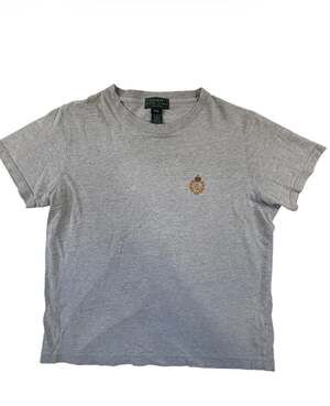 Lauren Ralph Lauren Petite Grey Short Sleeve Crest Graphic T-Shirt